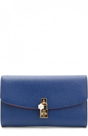 Кожаный клатч Dolce на цепочке & Gabbana. Цвет: синий