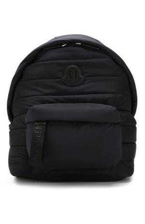 Текстильный рюкзак с внешним карманом на молнии Moncler. Цвет: темно-синий