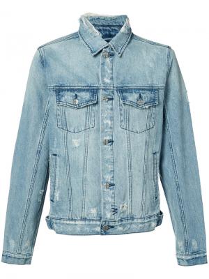 Выбеленная джинсовая куртка Ksubi. Цвет: синий