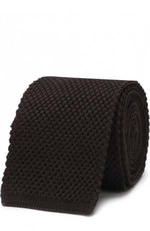 Шелковый вязаный галстук Brioni. Цвет: коричневый