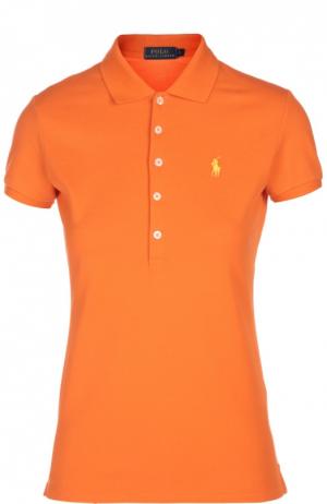 Поло с вышитым логотипом бренда Polo Ralph Lauren. Цвет: оранжевый