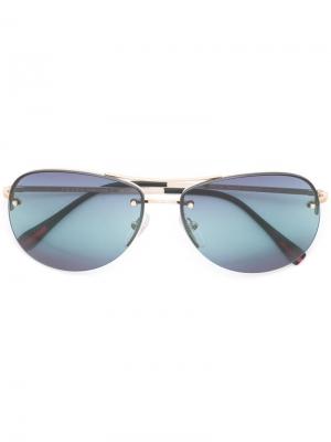 Солнцезащитные очки-авиаторы Prada Eyewear. Цвет: чёрный