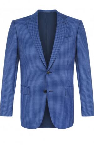 Однобортный шерстяной пиджак Ermenegildo Zegna. Цвет: голубой