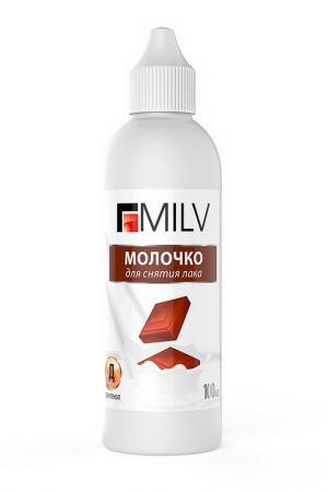 Молочко для снятия лака MILV. Цвет: белый