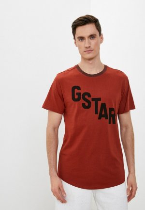 Футболка G-Star. Цвет: коричневый