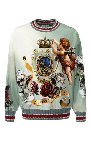 Хлопковый свитшот с принтом Dolce & Gabbana. Цвет: разноцветный