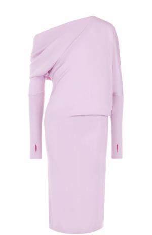 Кашемировое платье-миди с открытым плечом Tom Ford. Цвет: лиловый