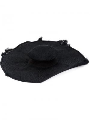 Широкополая шляпа с потертыми краями Horisaki Design & Handel. Цвет: чёрный