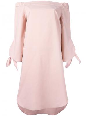 Платье с открытыми плечами Erika Cavallini. Цвет: розовый и фиолетовый