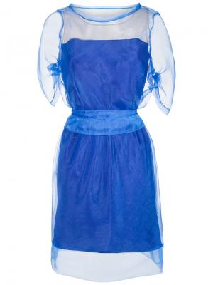Sheer layered dress Gloria Coelho. Цвет: синий