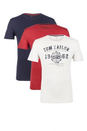 Комплект футболок TOM TAILOR. Цвет: бордовый