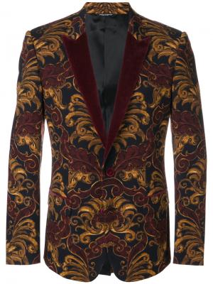 Бархатный пиджак-смокинг Dolce & Gabbana. Цвет: синий