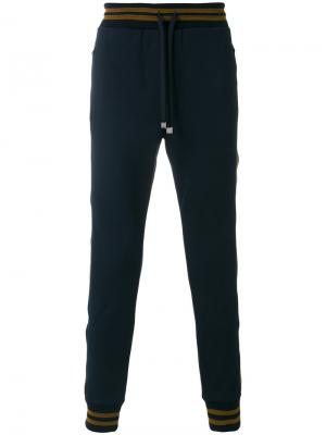 Спортивные штаны с металлизированной отделкой Dolce & Gabbana. Цвет: синий
