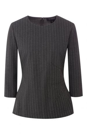 Пуловер в полоску с укороченным рукавом St. John. Цвет: серый