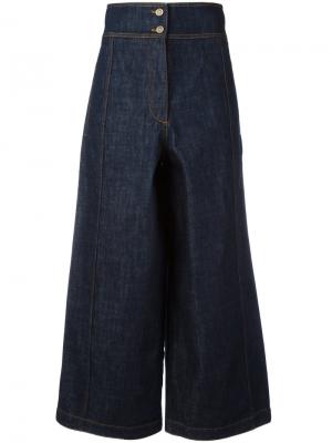 Широкие укороченные джинсы Kenzo. Цвет: синий