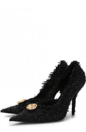 Текстильные туфли Knife Tweed на шпильке Balenciaga. Цвет: черный