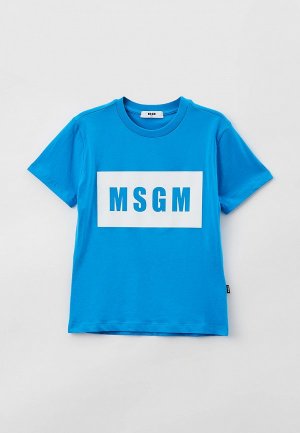 Футболка MSGM Kids. Цвет: синий