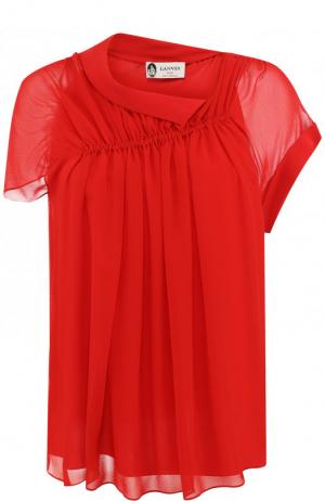 Шелковая блуза с драпировкой Lanvin. Цвет: красный
