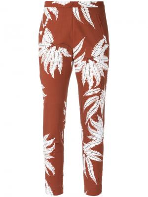 Printed straight trousers Andrea Marques. Цвет: коричневый