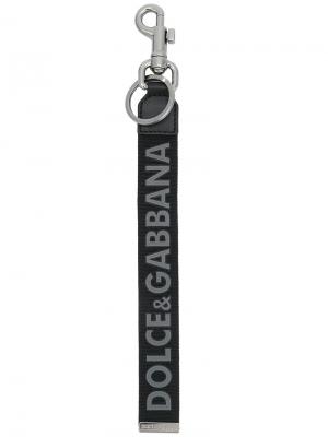 Брелок для ключей с биркой логотипом Dolce & Gabbana. Цвет: чёрный