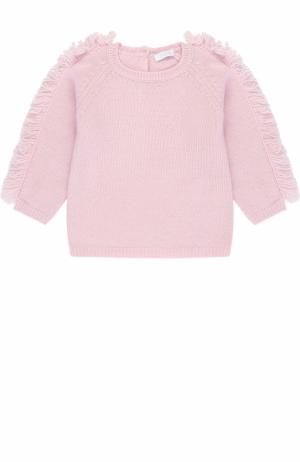 Шерстяной пуловер с бахромой Il Gufo. Цвет: розовый