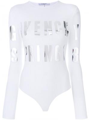 Mirrored logo patch bodysuit Givenchy. Цвет: белый