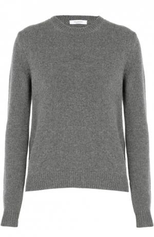 Кашемировый пуловер с круглым вырезом и заклепками Valentino. Цвет: серый