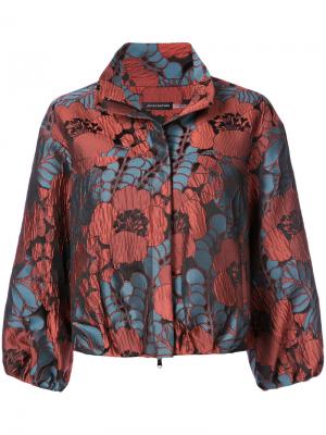 Укороченный пиджак с цветочным принтом Natori. Цвет: красный