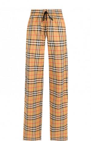 Хлопковые брюки с эластичным поясом и контрастными лампасами Burberry. Цвет: бежевый