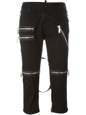 Укороченные брюки с декоративными молниями Dsquared2. Цвет: чёрный