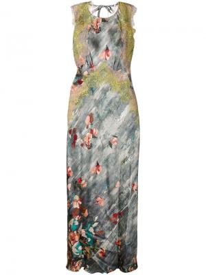 Вечернее платье с цветочным принтом Alberta Ferretti. Цвет: многоцветный