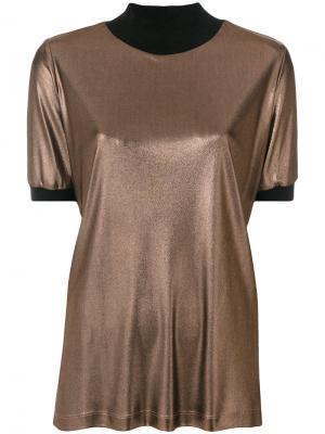 Блузка с отделкой металлик Fabiana Filippi. Цвет: коричневый