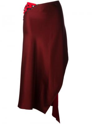 Асимметричная юбка DKNY. Цвет: красный