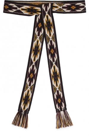 Текстильный пояс с вышивкой и кисточками Isabel Marant Etoile. Цвет: бордовый