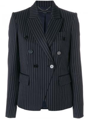 Двубортный пиджак в полоску Stella McCartney. Цвет: синий