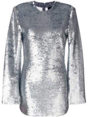 Короткое платье с металлическим отблеском Rta. Цвет: металлический