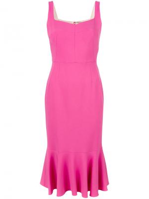 Платье миди с баской Dolce & Gabbana. Цвет: розовый и фиолетовый
