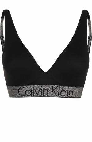 Треугольный бюстгальтер с логотипом бренда Calvin Klein Underwear. Цвет: черный