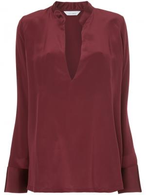 Блузка с глубоким V-образным вырезом Kacey Devlin. Цвет: красный