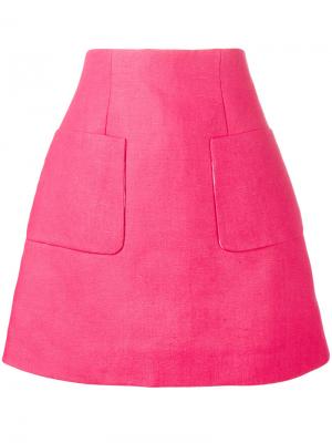 Мини юбка А-образного кроя Delpozo. Цвет: розовый и фиолетовый