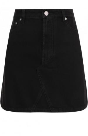 Джинсовая мини-юбка с карманами Valentino. Цвет: черный
