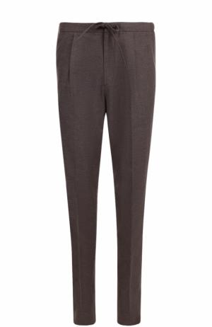 Хлопковые брюки прямого кроя с поясом на кулиске Loro Piana. Цвет: коричневый