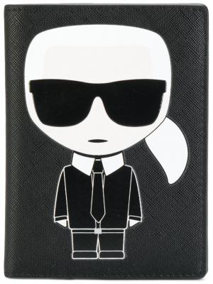 Обложка для паспорта Ikonik Karl Lagerfeld. Цвет: чёрный