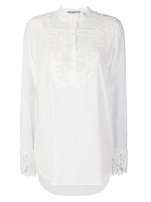 Блузка с кружевной вставкой Ermanno Scervino. Цвет: белый