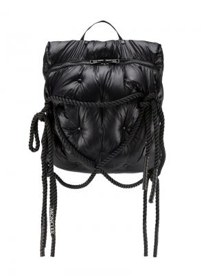 Дутый рюкзак с веревками Moncler C. Цвет: чёрный