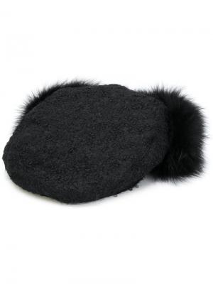 Шляпа с меховой деталью Borsalino. Цвет: чёрный