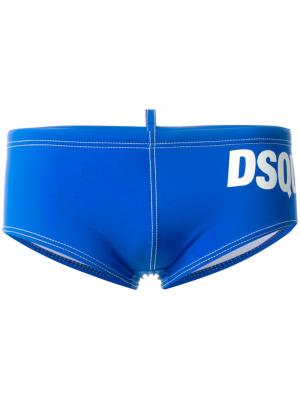Шорты для плавания с логотипом Dsquared2. Цвет: синий