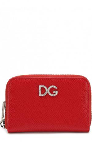 Кожаный кошелек на молнии с тиснением Dauphine Dolce & Gabbana. Цвет: красный