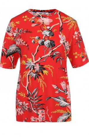Приталенная футболка с круглый вырезом и принтом Diane Von Furstenberg. Цвет: красный