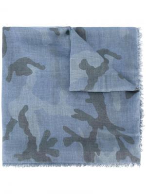 Камуфляжный платок  Garavani Valentino. Цвет: синий